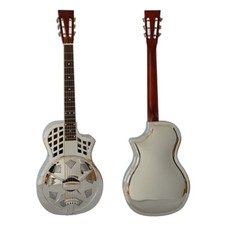 Aiersi Gloss Chrome Finish Cutaway Parlor Resonator Chitarra
