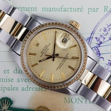 Rolex Oyster Perpetual Date 1505 34 Full set Very Good condition steel and gold 