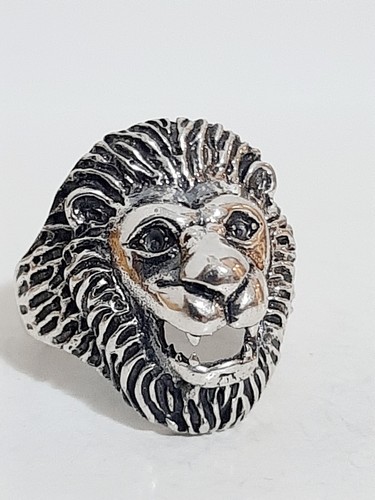 Anello argento uomo - argento, leone