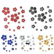 Adesivo murale arte vinile 18 pezzi 3D acrilico floreale specchio specchio decor