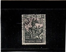 REGNO 1928-EMANUELE FILIBERTO - IL RARO 10 LIRE TIMBRATO-SPEDIZIONE GRATUITA