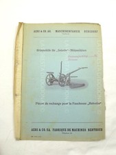 BROCHURE MACCHINA AGRICOLA VINTAGE AEBI FALCIATRICE HELVETIA 1938 MAHMASCHINEN