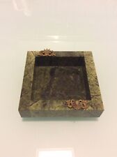 POSACENERE DA TAVOLO PORTACENERE PIETRA NATURALE GIADA VERDE QUADRATA REGALO 