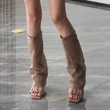 Sexy stivali pelle bovina rete