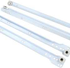 COPPIA GUIDE SCORREVOLI A RULLO PER CASSETTI BIANCHE PORTATA 25 KG