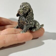 miniatura cane cucciolo Cocker argento massiccio pesante vintage, statuina italiana