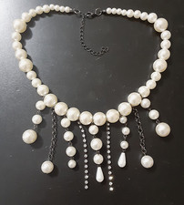 Collana bavaglino frange perle