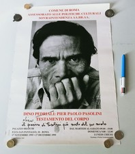 PIER PAOLO PASOLINI DINO PEDRIALI AUTOGRAFO SIGNED 1995 POSTER PLAKAT AFFICHE