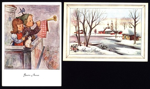 Cartoline buon anno vintage - 2,