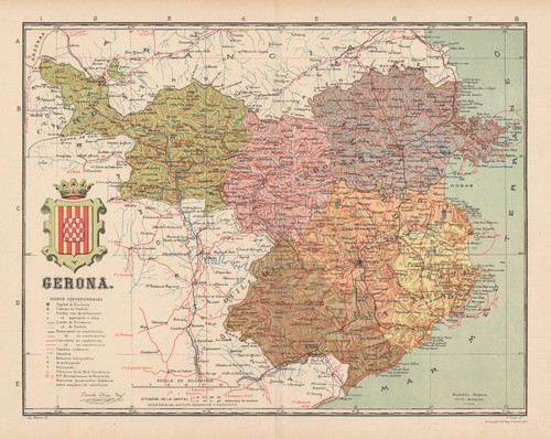 Mappa storica girona - mappa,
