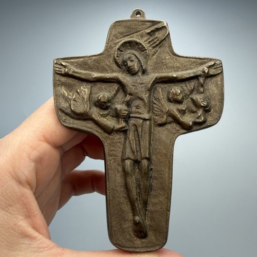 Crocifisso bronzo vintage - crocifisso,