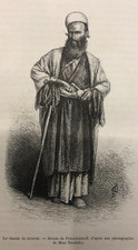 Incisione originale stampa d'epoca 1885 Cheikh de Gourek (Persia Caldea Susiana)