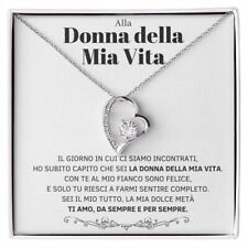 Collana Donna Amore Argento Regali per lei - Cofanetto con DEDICA incluso