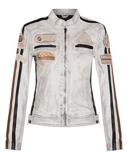 Donna bianco pelle giacca - bianco, da