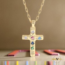 COLLANA DONNA IN ARGENTO 925 RODIATA ORO 18K  CON CATENA E CROCE CON ZIRCONI