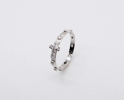 Anello rosario con zirconi - con,