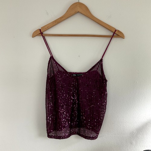 Zara paillettes cami top - top, donna