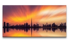 Quadro su tela 120 x 60 cm Dubai skyline Burj Khalifa artistico aurora orizzonte