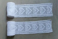N. 2 BORDURE PER BIANCHERIA IN PIZZO ALL'UNCINETTO