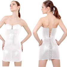 Abito Corsetto Bianco Ecopelle