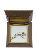 Greyhound, Grande Inglese Levriero - Hundebrosche IN Scatola Regalo, Elegante A