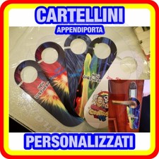 CARTELLINI ETICHETTE APPENDIPORTA PER PORTA  MANIGLIA - PERSONALIZZATI