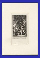 MELEAGRO PORGE LA TESTA DI CINGHIALE , OVIDIO, incisione del 1791, PASSEPARTOUT