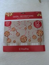 Decorazioni da Appendere Pizza Party Swirl 12 Pezzi Nuove In Confezione By Amscan