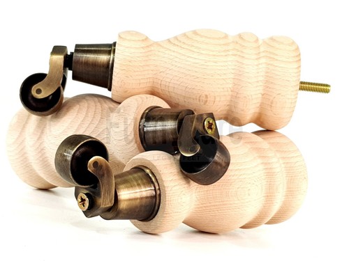 Gamba ruota mobili legno - 4x,
