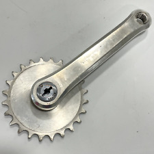 Set pedivelle bici NOS Monty Trial braccio guida destra 24t argento nuove BMX 152,5 mm