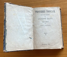 Proverbi toscani, Giuseppe Giusti, Firenze 1873, condizioni buone