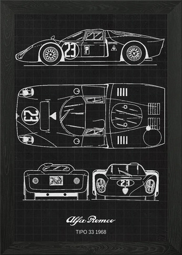 Quadro alfa romeo tipo 1968 - romeo,