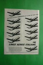 LAI ALITALIA LINEE AEREE ITALIANE 1957 Pubblicità 1 pagina VISCOUNT 