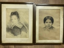 Antichi Disegni - Disegni Raffigurante Ritratti XIX Secolo