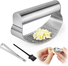 Spremiaglio in Acciaio Inox, Pressa Spremiaglio a Bilanciere, Garlic Press Manua