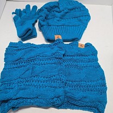 Larome Accogliente Set di Sciarpa Invernale in Maglia Beanie e Infinity per Donna 