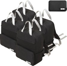 NUOVO Set 4 Zaino Pieghevole Leggero Nero 20 Litri per Volo Viaggio Vacanze Lago