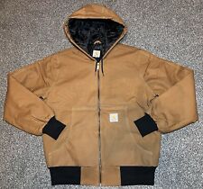 CARHARTT Giacca con Cappuccio Rielaborata Tela Bomber Beige Marrone Uomo | Taglia Media