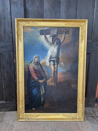 Olio tela cristo croce - olio,