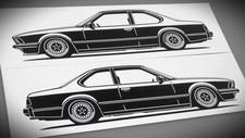 Adesivo BMW E24 silhouette BMW