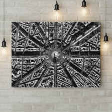 Arco di Trionfo - Parigi - Francia - dall'alto - Stampa artistica da parete laminata su tela