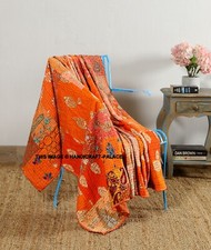 Coperta Patchwork Indiano Fatta A Mano In Cotone Kantha Per Divano 50*65"