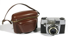 PRL) AGFA SILETTE-F FOTOCAMERA ANALOGICA RULLO FILM CAMERA + CUSTODIA ETUI CASE