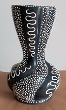 DERUTA vaso ceramica bugnato bianco e nero VINTAGE 20 CM