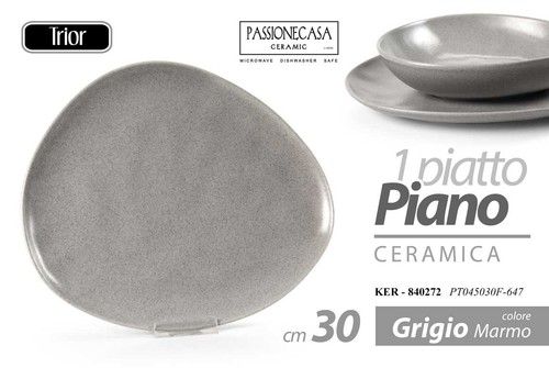 Piatto piano tondo - , ceramica