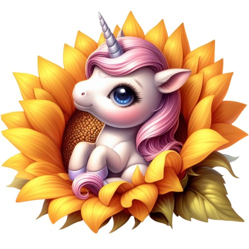 Adesivi girasoli unicorno - adesivi,
