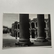 VERONA L’ ARENA VISTA DAL MUNICIPIO CARTOLINA ANTICA DA COLLEZIONE VIAGGIATA