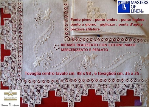Tovaglia thè lino ricamo - thè, a