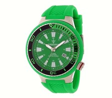 POSEIDON Orologio da polso unisex L, analogico, cinturino in silicone, UP00506 verde
