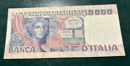 Banconota 50000 lire volto - lire,